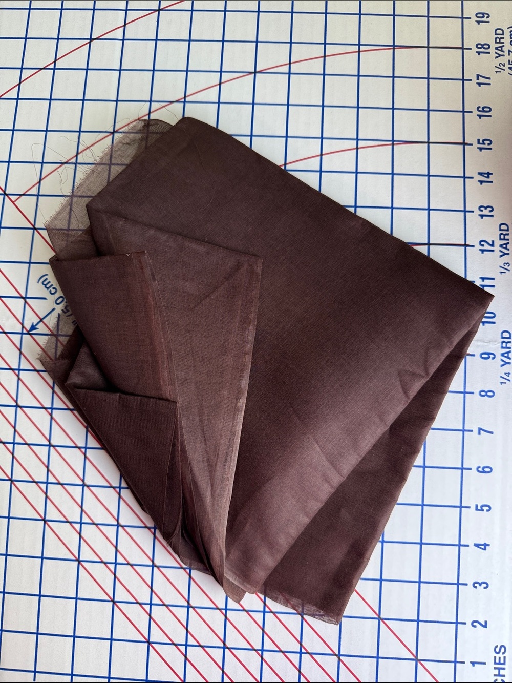 Vintage Brown Synthetic Organdy Fabric 1.5 Yds x 40” Crisp Sheer Dress